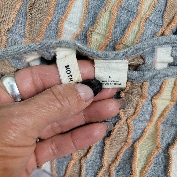 ANTHROPOLOGIE NESSA PULLOVER BY MOTH ORANGE TEXTURED SHORT SLEEVE TOP SZ SMALL - Picture 9 of 16